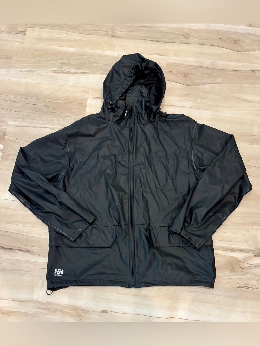 Helly Hansen Workwear Waterproof Rain Jacket Men’s (Large) Black Hooded